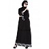 A-line Black color abaya with printed border A-line Black color abaya with printed border